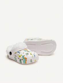 Cozy Pixies 1双儿童户外毛绒保暖运动卡通动物时尚婴儿幼儿趣味恐龙透气室内拖鞋 - 白色 - 查看 10