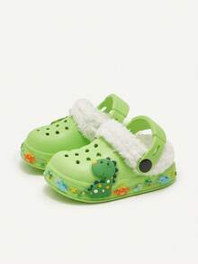 Cozy Pixies Toddler Boys' Fashionable Comfortable Warm Green Dinosaur Cartoon Cute Lightweight Indoor Slippers - Green - View 6