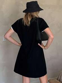 Livesso Women V-Neck Loose Sleeveless Sweater Dress Fall/Winter