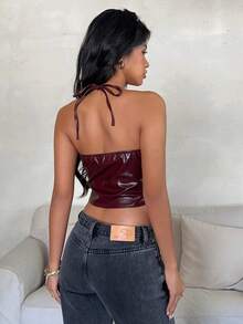 Aloruh Women Tank Tops & Camis - Burgundy - View 3