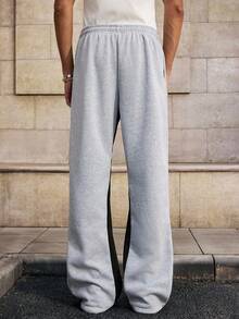 Manfinity VCAY Męskie spodnie dresowe z nadrukiem w kontrastowym kolorze, ściągaczem w pasie i długim rękawem - Szary - Zobacz 2