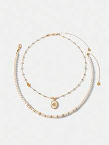 MOTF PREMIUM 仿珍珠多层项链 - 金色 - 查看 6