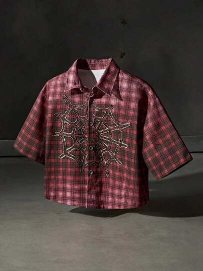 NEON BLANC 男士夏季时尚格子印花衬衫