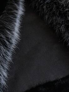 Aveloria Rosie 新款仿狐狸皮草女大衣，水貂皮大衣，中长款皮草外套 - 黑色 - 查看 8