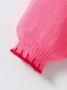 1 件女士蝴蝶结针织开衫，粉色罗纹饰边，常规厚度，适合约会和各种场合，春/秋/冬 - 粉色 - 查看 6