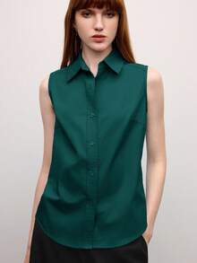 BizChic Women's Autumn Casual Shirt, Lapel Off-Shoulder Front Button-Up Basic Blouse, Elegant Business Formal Wear For Office, Wedding Guest, Concert