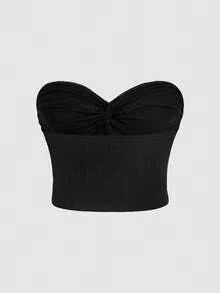 SHEIN MOD 加大码前扭纹抹胸上衣，适合日常外出，多件装 - 彩色 - 查看 7