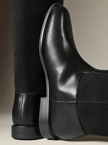SHUZIA Women Chic Winter Casual Minimalist Lug-Sole Over Knee Boots For Christmas - Black - View 5