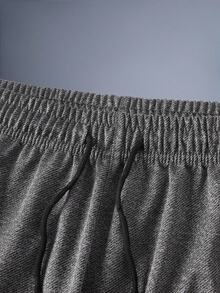 DRIFTMERE 1PC Men Drawstring Waist Solid Sweatpants Long Sweat Pants Plain Gym Basic, Fall & Winter, Sports Casual Spring To Summer - Grey - View 4