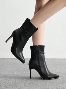 CUCCOO BIZCHIC 女士时尚高跟中筒靴 - 黑色 - 查看 1