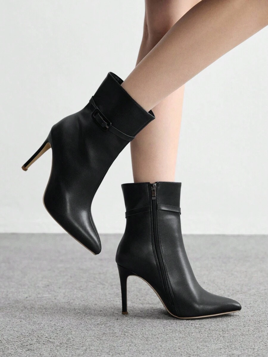 CUCCOO BIZCHIC 女士时尚高跟中筒靴 - 黑色 - 查看 1