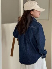 DAZY Girls Denim Collared Shirt