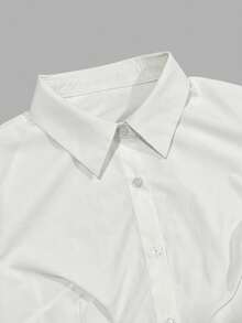 Rina Fox Fitted Waist White Blouse - White - View 5