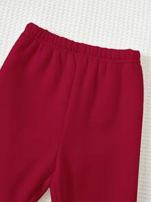 Cozy Pixies Conjunto de 3 piezas para bebé niño con sudadera con capucha de punto suave con estampado de letras minimalista, pantalones de cintura elástica y chaleco acolchado sin mangas