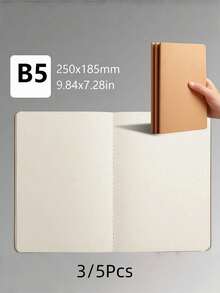 SHEIN Sổ tay A5/B5 màu Kraft/đen, sổ ghi chép đơn giản với các ô vuông kẻ ngang, sổ tay trắng số lượng lớn, sổ nhật ký du lịch không kẻ dòng, sổ phác thảo, sổ ghi nhớ, sổ kế hoạch cho văn phòng, lớp học. - Nhiều màu - Xem 13