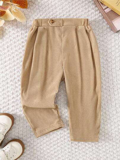 Souflis Souflis 1 件装男婴休闲复古舒适灯芯绒褶皱裤，适合日常穿着