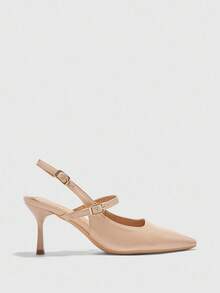CUCCOO BIZCHIC Women's Pointed Toe Stiletto Heel Slingback Pumps, Apricot Color, Sexy & Elegant For Work, Party, Banquet - Apricot - View 2