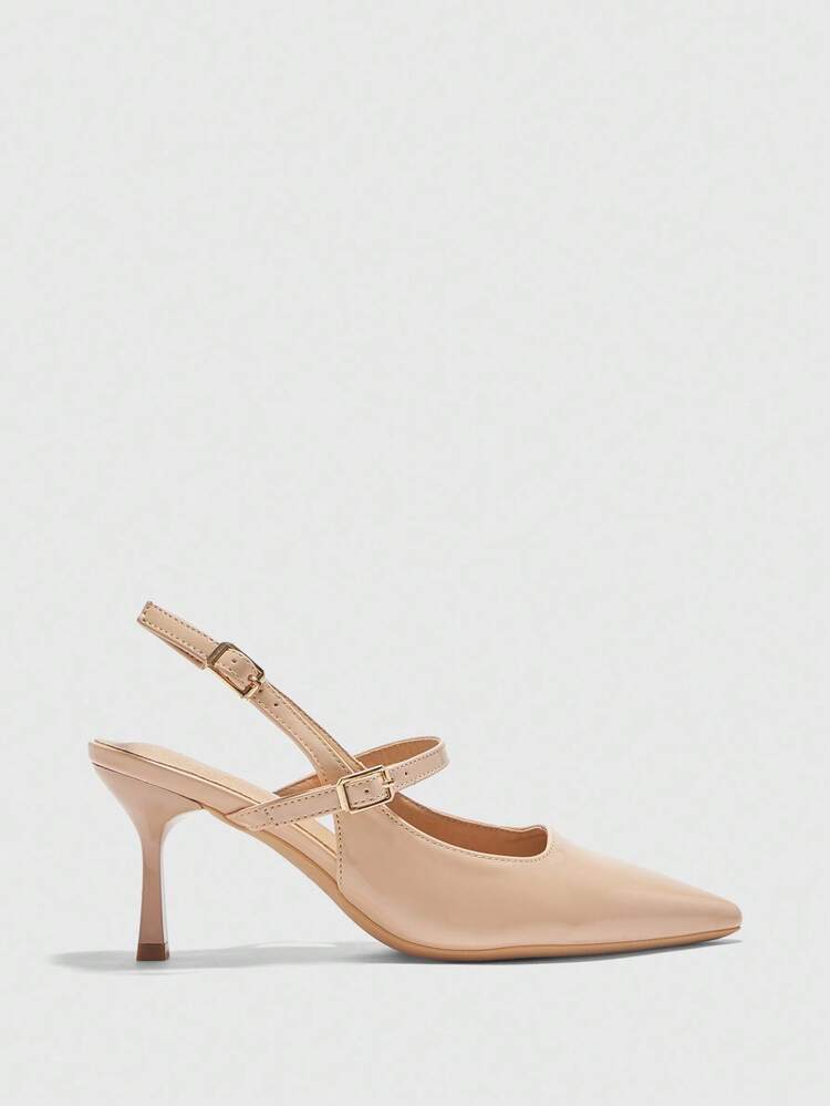 CUCCOO BIZCHIC Women's Pointed Toe Stiletto Heel Slingback Pumps, Apricot Color, Sexy & Elegant For Work, Party, Banquet