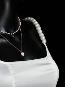 SHEIN ICON 女士白色针织不对称下摆 A 字形吊带背心迷你连衣裙，适合派对和休闲场合 - 白色 - 查看 6