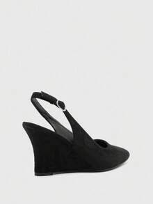 CUCCOO BIZCHIC Giày cao gót đế xuồng mũi nhọn màu đen quai sau thoải mái, thanh lịch cho nữ - màu đen - Xem 8