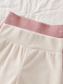 4件套女童少女远红外加热纹理面料长袖上衣和裤子内衣套装，基本款，适合秋冬季