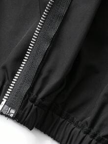 DAZY Áo khoác nữ cổ khóa kéo màu tương phản mùa thu thường ngày - Nhiều màu - Xem 7