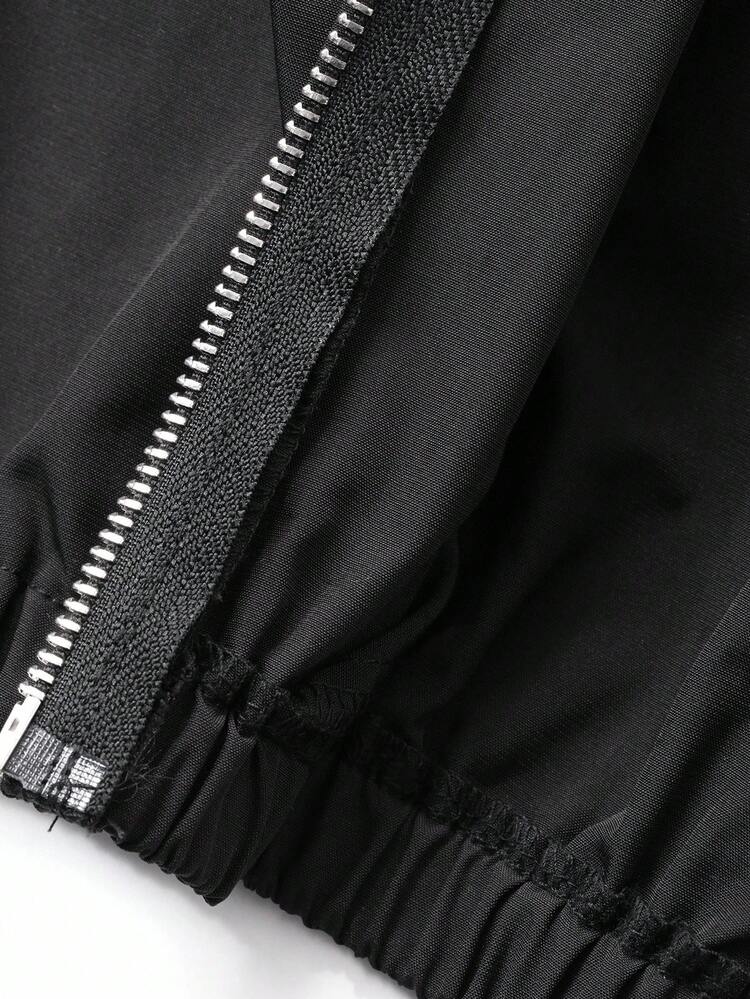 Women's Autumn Contrast Color Zipper Collar Casual Regular Jacket Women Coats