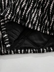 ROMWE MEN Casual Men's Fashionable Patterned Hooded Jacket, Autumn/Winter - Black - View 5