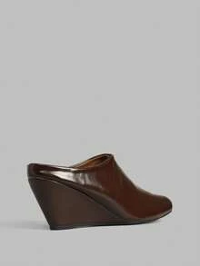 Ontre Sandalias de cuña y plataforma versátiles y elegantes para uso diario para mujer, para Navidad - Marrón - Ver 3