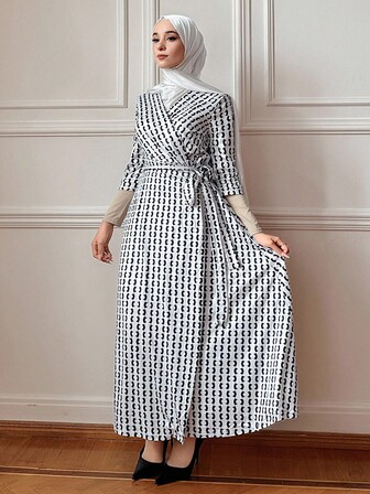 DAZY 女士休闲通勤全印花长裙