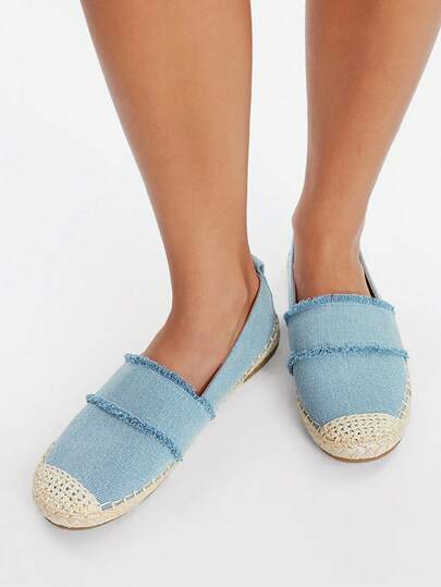 Styleloop Women's Round Toe Comfortable Breathable Canvas Fringe Woven Slip-On Loafers, Soft Sole Flat Casual Shoes, Suitable For Christmas, Halloween, Music Festivals, Autumn