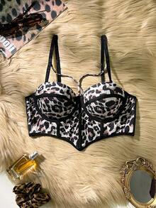 Bare Chapter 1件女士豹纹钢圈文胸 - 彩色 - 查看 6