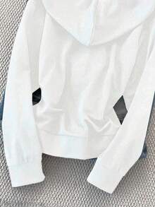 Noixe Women's Casual Versatile Embroidered Hooded Slim Fit Sweatshirt