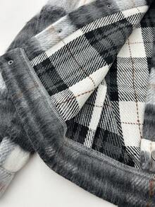 TOKVUE Chaqueta a cuadros oversize para hombre, otoño/invierno - Multicolor - Ver 7