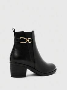 CUCCOO BIZCHIC 经典时尚百搭粗高跟踝靴 - 黑色 - 查看 8