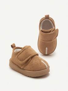 Cozy Pixies 1 Pair Toddler Boys/Girls Camel Color Fashion Faux Toe Design Thermal Lined Warm Winter Shoes, Lightweight Easy Wear Comfortable Casual Flat Shoes Suitable For Daily Wear, Sports, Campus Activities - Camel - View 5