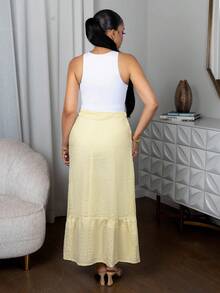 Melissa Matos Váy sọc thường ngày cho nữ - Màu vàng - Xem 2