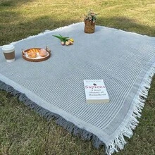 1pc Ins Style Picnic Blanket, Beach Blanket, Soft Foldable Outdoor Mat, Spring Summer Great For Camping & Party On Grass,Camping Picnic Cloth, Bohemian Carpet,Suitable For Outdoor And Home Use,Outdoor Picnic, Windproof Cloak, Table Cloth, Outdoor Decoration, Girlfriend Gift - Multicolor - View 22