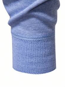 Manfinity Mode Men's Thermal Lined Shirt Collar Patchwork Sweater, Autumn/Winter, Long Sleeve Top