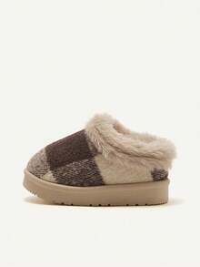 Cozy Pixies 1 par de pantuflas cómodas y abrigadas con forro térmico, estilo a cuadros, para niños pequeños, adecuadas para actividades diarias y al aire libre en invierno - Negro - Ver 10