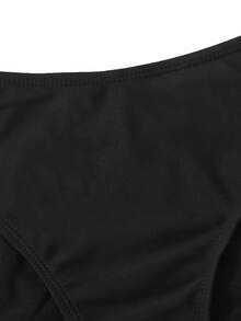 SHEIN Swim Summer Beach Cut-Out Side Bikini Panty - Black - View 3
