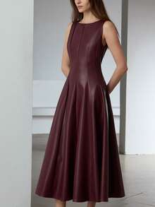 Aveloria Modichic Elegant & Stylish Sleeveless Dress With Waist Cinching Design, Flattering & Slimming