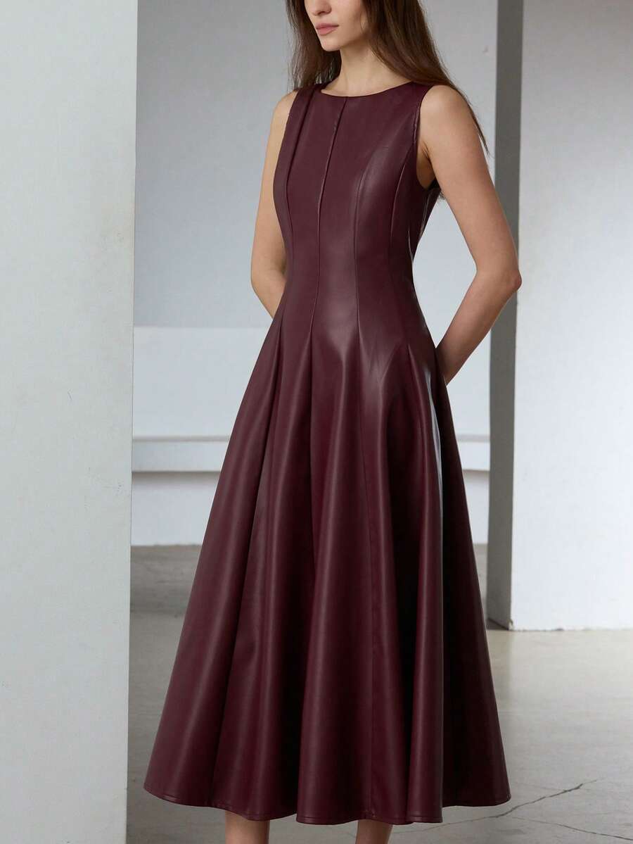 Aveloria Modichic Elegant & Stylish Sleeveless Dress With Waist Cinching Design, Flattering & Slimming