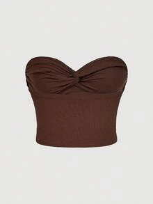 SHEIN MOD 加大码前扭纹抹胸上衣，适合日常外出，多件装 - 彩色 - 查看 9