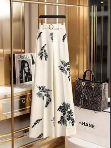 GlowEve Floral Print Wide Leg Pants - Multicolor - View 7