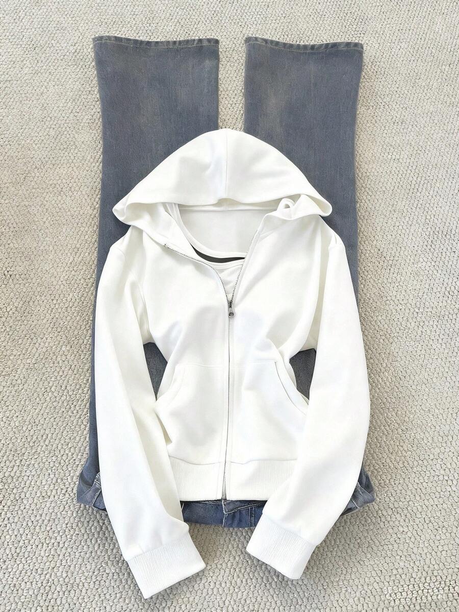 INAWLY Women's Casual Solid Color Sweatshirt