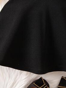 2pcs Mommy And Me Matching Outfits, Cute & Elegant Color Block Bowknot Long Sleeve Dress For Baby Girl (Sold Separately) Elegant Black Dress For Toddler Black Elegant Dress For Toddler Baby Black Elegant Dress Baby Elegant Dress Party Black Mom Daughter Matching Dress