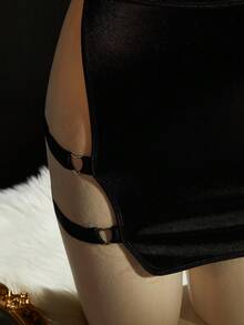 SpicyHot Bộ 3 váy ngủ hở lưng gợi cảm phong cách Halloween dành cho nữ - màu đen - Xem 4