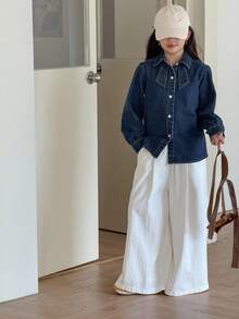 DAZY Girls Denim Collared Shirt