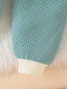 2 件套男童条纹针织毛衣和配套裤子，秋冬休闲舒适装，适合日常穿着、居家、户外、旅行、上学